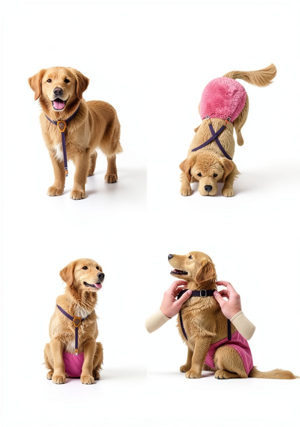 Pet Soft Dog Diaper Suspenders Adjustable Clip Design-4
