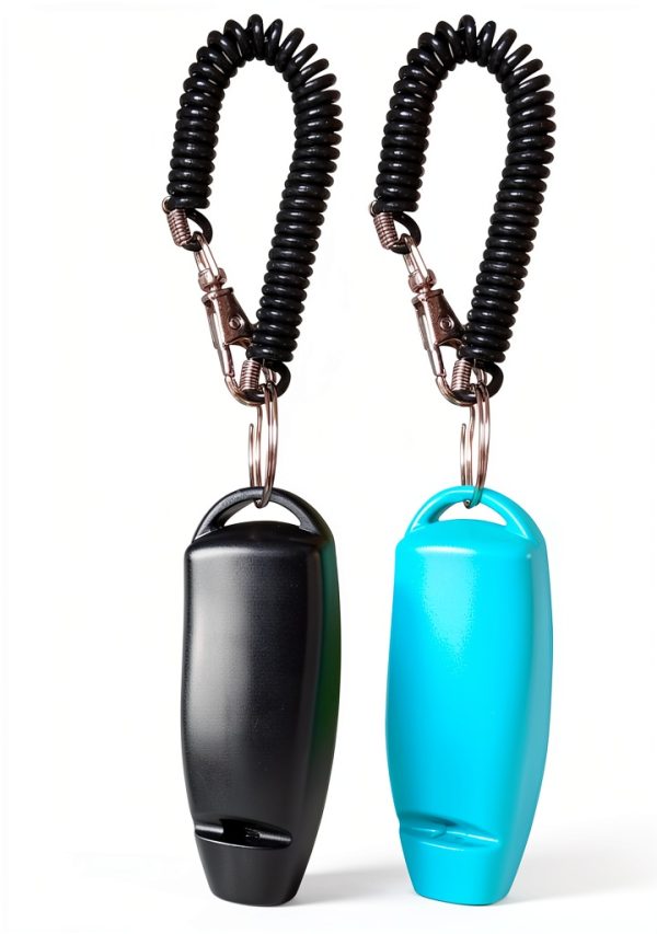 HoAoOo Dog Training Clicker Whistle 2 Pack Blue Black-1