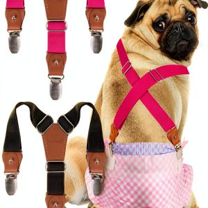 Pet Soft Dog Diaper Suspenders Adjustable Clip Design-0
