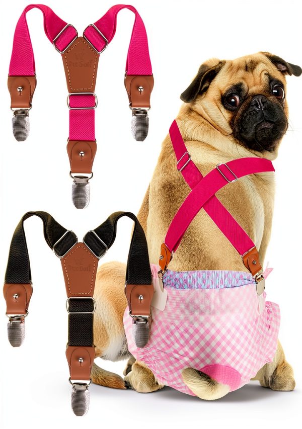 Pet Soft Dog Diaper Suspenders Adjustable Clip Design-0
