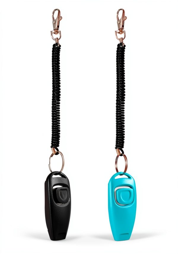 HoAoOo Dog Training Clicker Whistle 2 Pack Blue Black-2