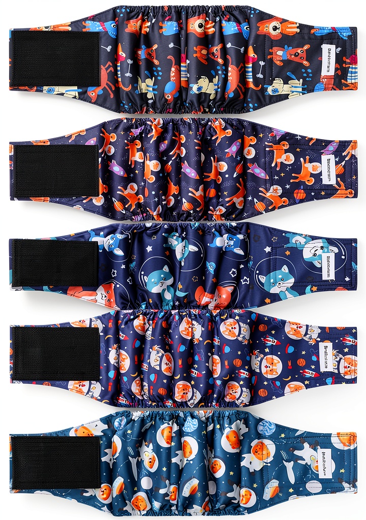 Barklincharm dog diaper set in various sizes and colors