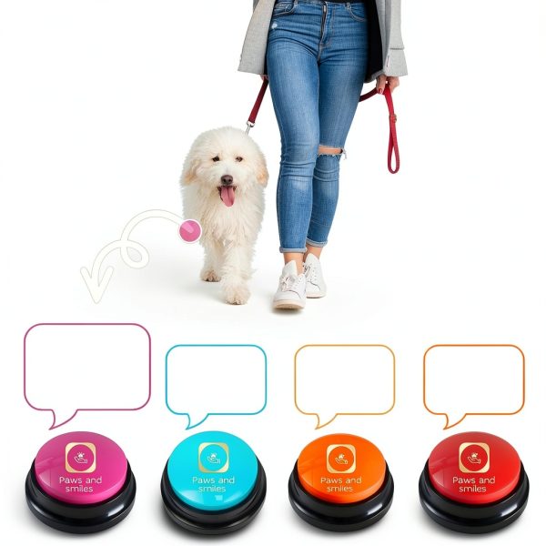 Paws and Smiles Dog Training Clickers Recordable Buttons Set-3