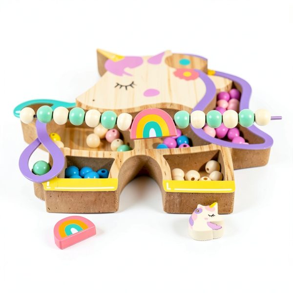 Unicorn Bead Set Story Magic Wooden Jewelry Making Kit Kids-2
