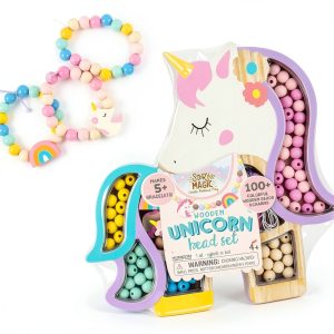 Unicorn Bead Set Story Magic Wooden Jewelry Making Kit Kids-0