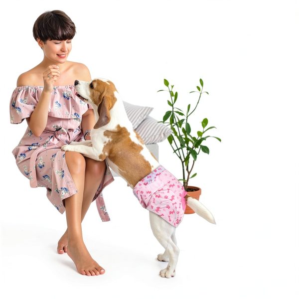 Pet Soft Female Dog Diapers Adjustable Tail Hole Wetness-1