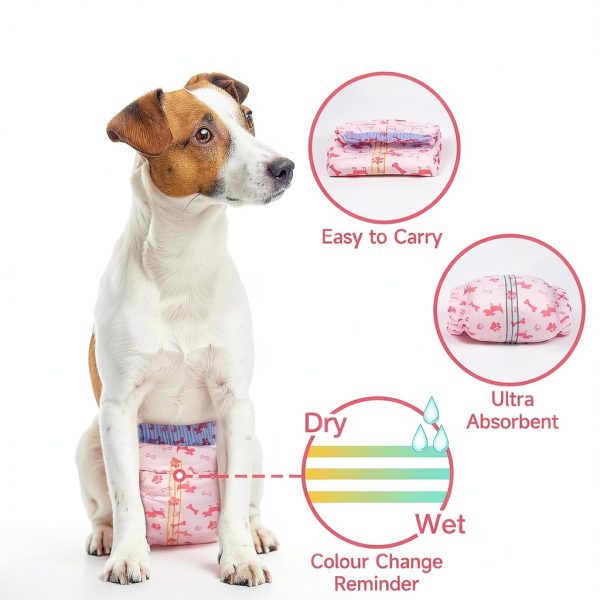 Pet Soft Female Dog Diapers Adjustable Tail Hole Wetness-2