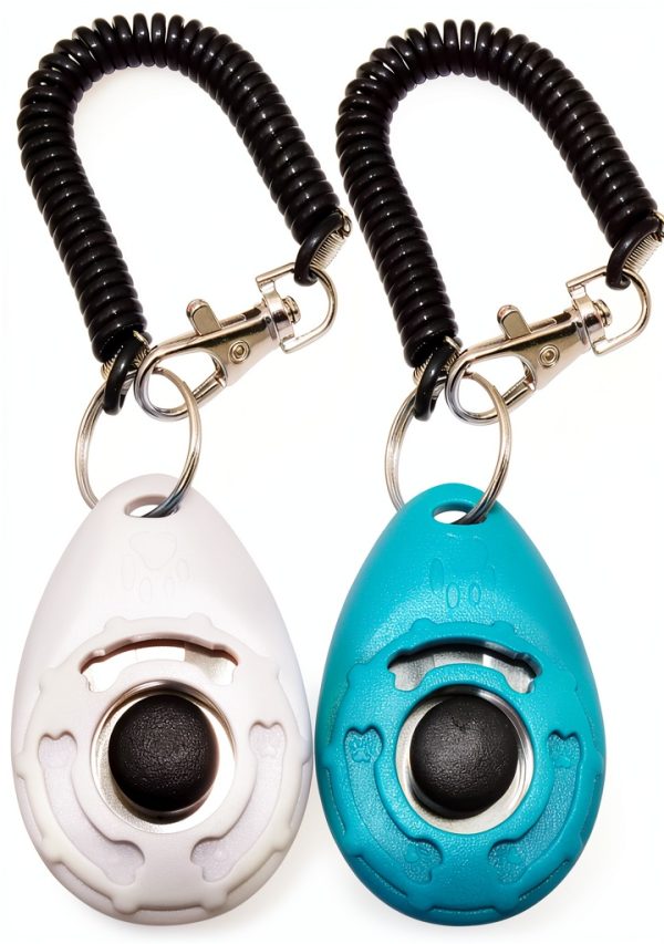 Chadou Dog Training Clicker Metal Button with Wrist Strap-0