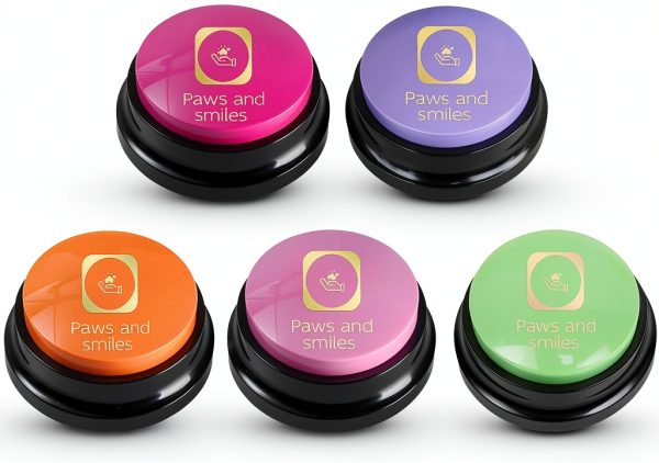 Paws and Smiles Dog Training Clickers Recordable Buttons Set-0