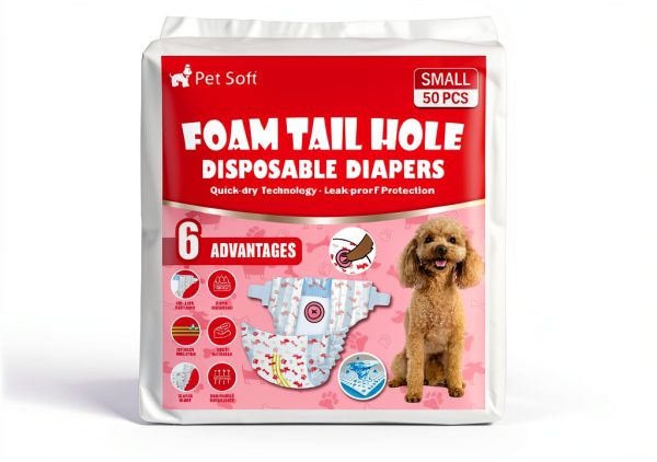 Pet Soft Female Dog Diapers Adjustable Tail Hole Wetness-6