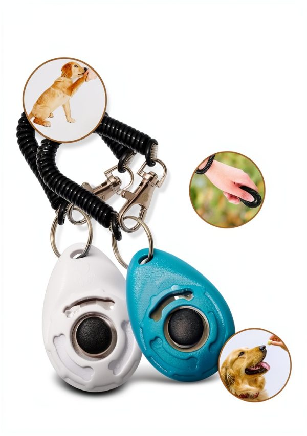 Chadou Dog Training Clicker Metal Button with Wrist Strap-2