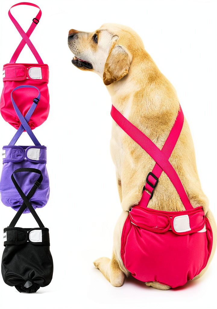 Avont dog diaper showing absorbent layers and secure closures