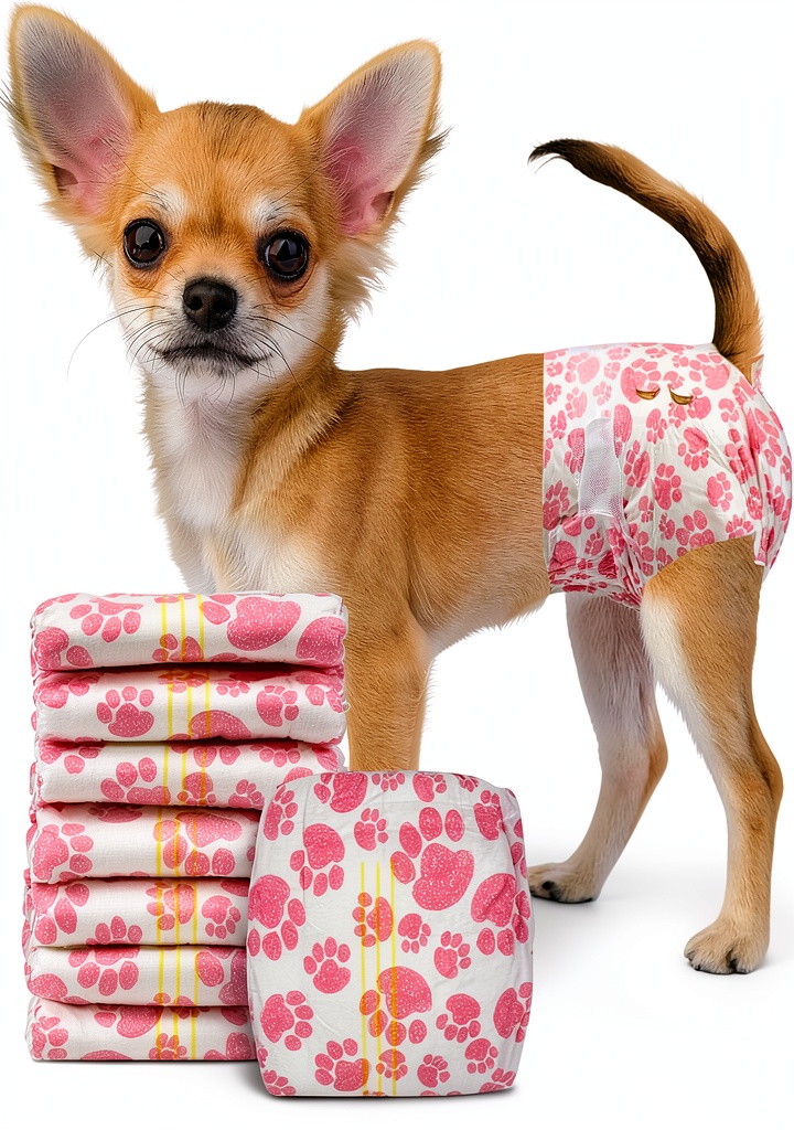 Dono female dog diapers showing adjustable fit and tail hole design