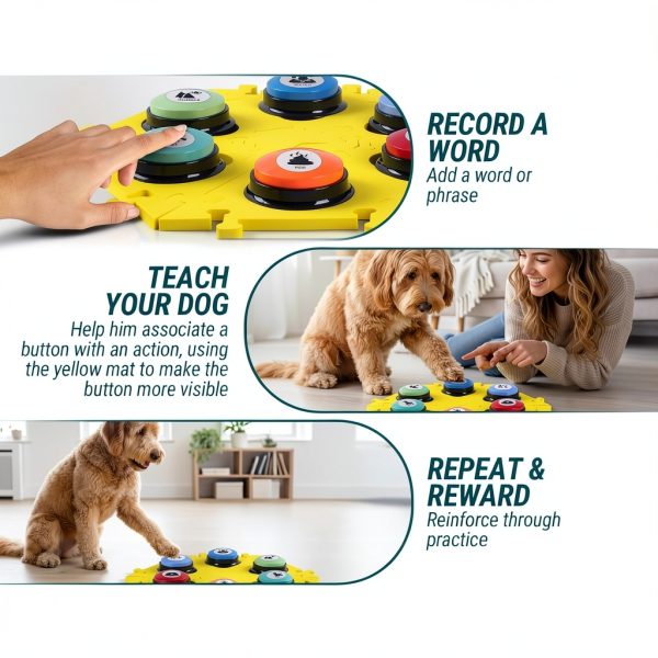 PAWS SHIELD Dog Communication Buttons Training Starter Set-4