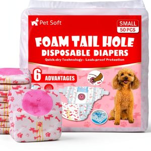Pet Soft Female Dog Diapers Adjustable Tail Hole Wetness-0