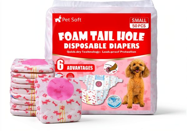 Pet Soft Female Dog Diapers Adjustable Tail Hole Wetness-0
