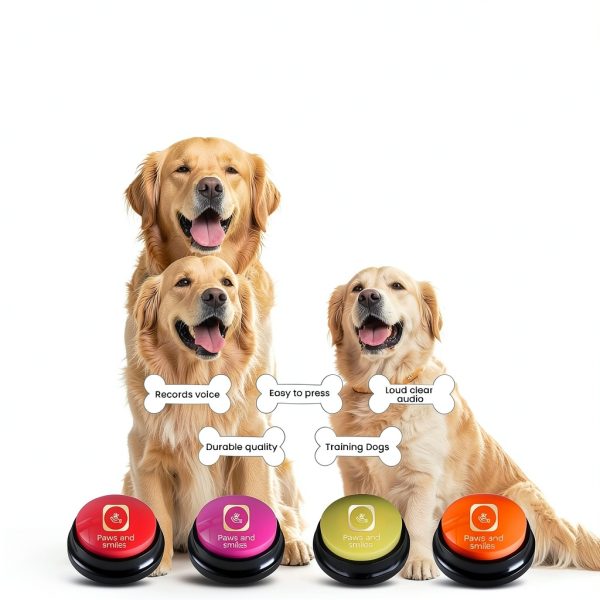 Paws and Smiles Dog Training Clickers Recordable Buttons Set-5