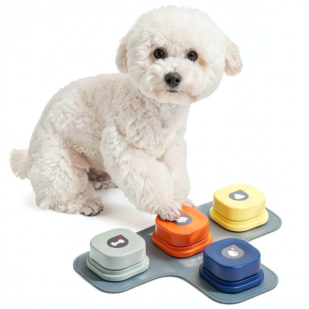 MEWOOFUN Dog Talking Buttons set with mat and accessories