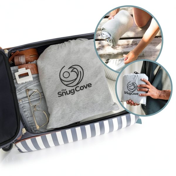Soft Cotton Sleeping Bag Liner - The Snug Cove Grey Cotton with Zipper-3