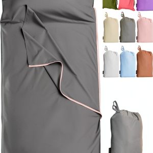 Cotton Sleeping Bag Liner by GANNAFEE 100% Cotton Zippered Travel-0
