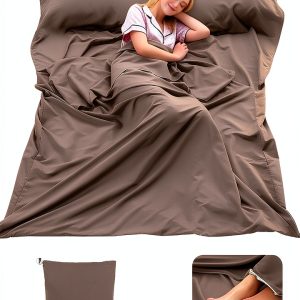Sleeping Bag Liner MongByYa Field Green 82.7x70.9in Travel Sheet-0