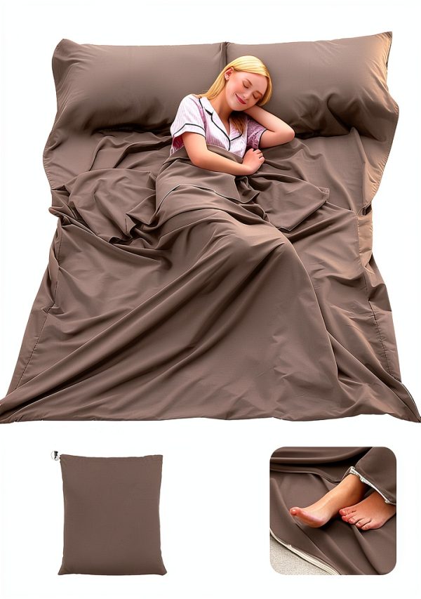 Sleeping Bag Liner MongByYa Field Green 82.7x70.9in Travel Sheet-0